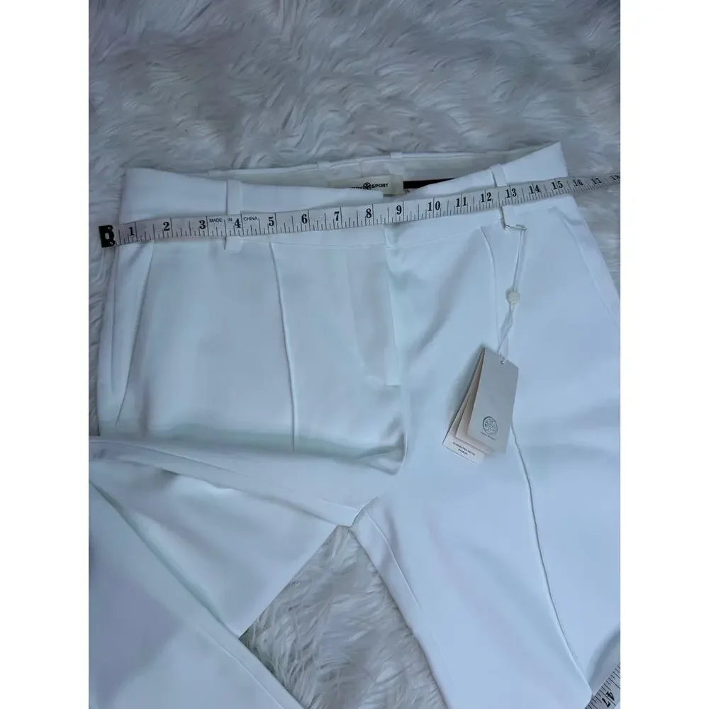 Tory Burch Sport Tech Twill Golf Pant Snow White Size 4 NWT Athleisure Preppy